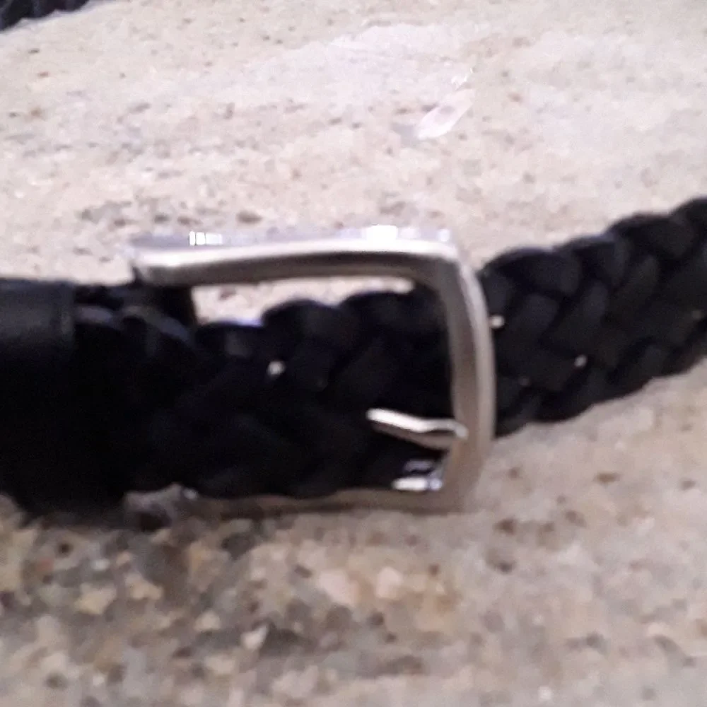 Braided Black Leather Belt